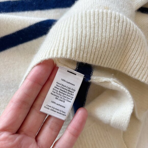 Vineyard vines cashmere sweater striped white blue - Picture 9 of 11